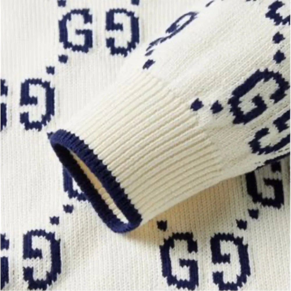Gucci Men's White Logo Crewneck Sweater